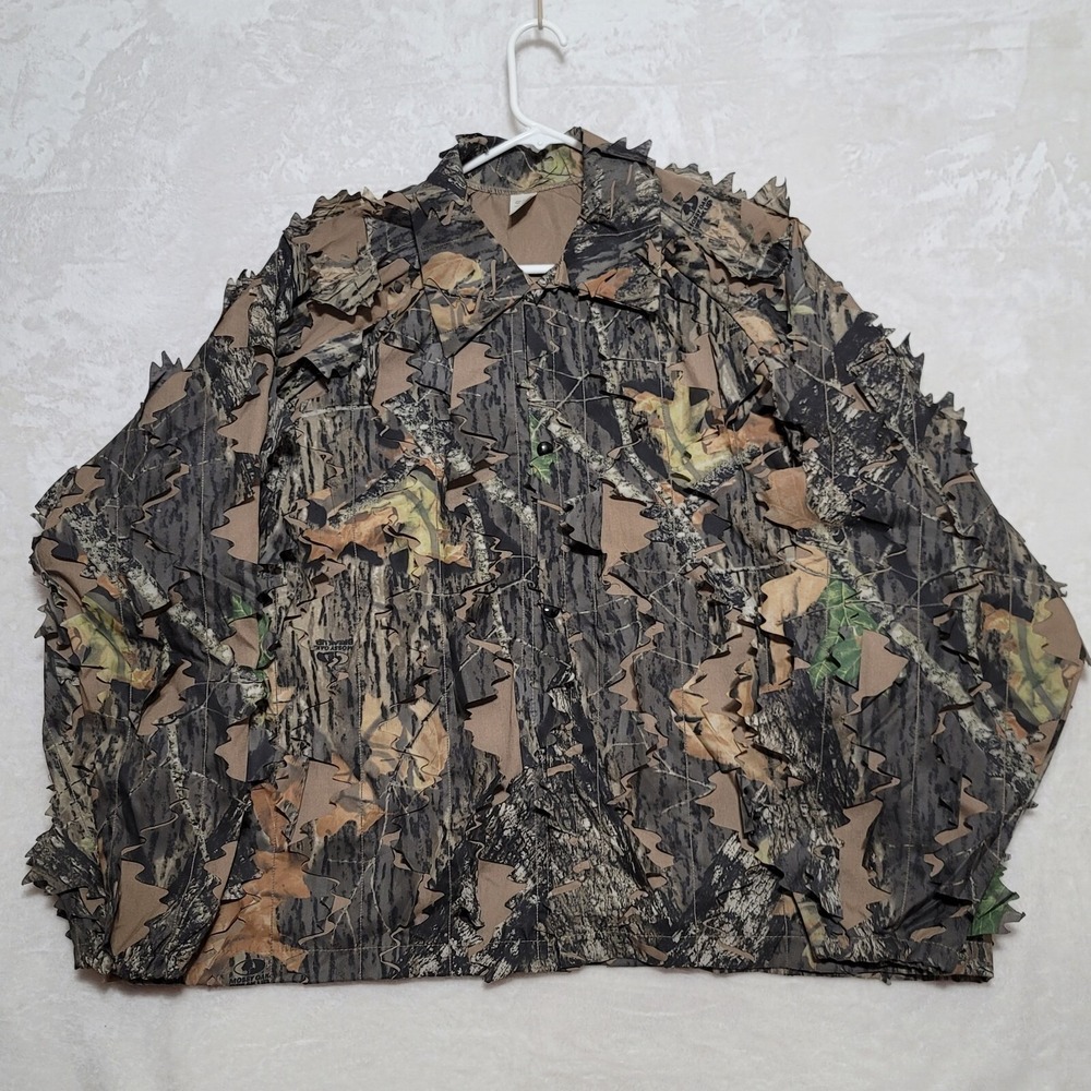 Mossy Oak 3D Camo Hunting Shirt Jacket Size Large Long Sleeve Ghillie Sportex